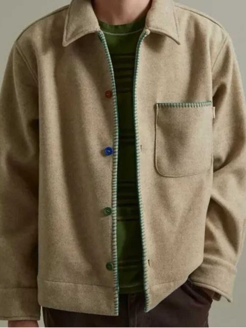 BDG Blanket Stitch Shirt Jacket